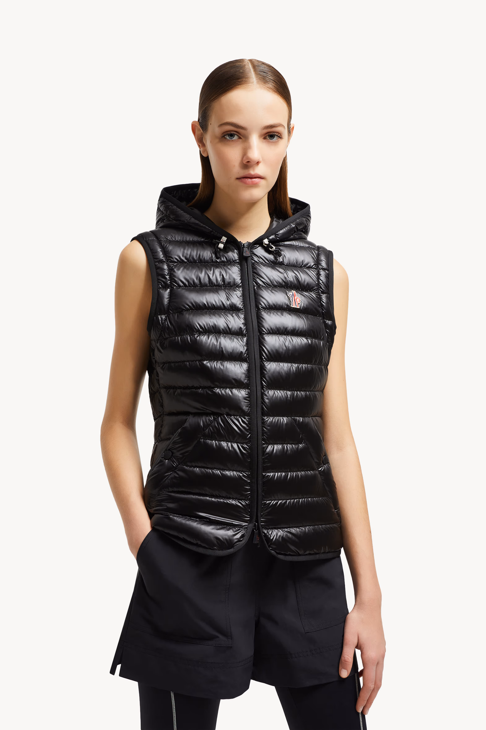 Plumífero corto con capucha 2 en 1 Karura Mujer Negro Moncler 3